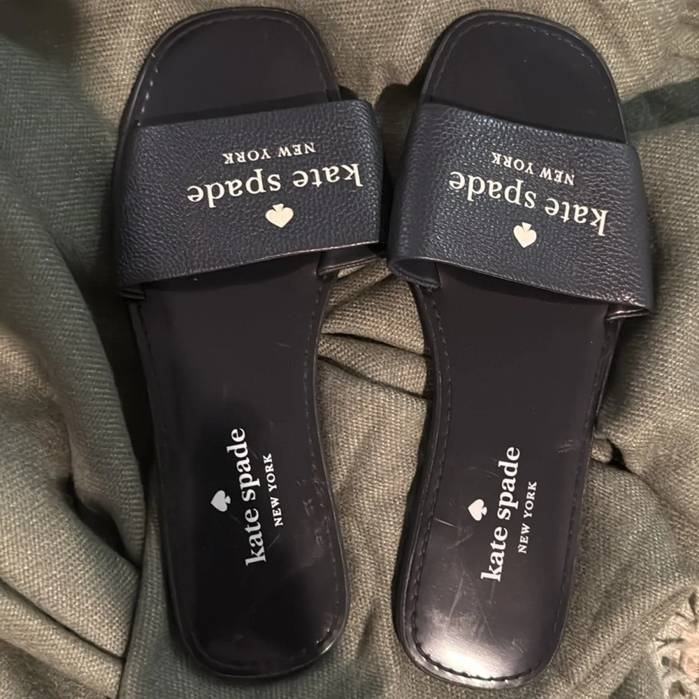 Kate Spade Navy Blue Sandals Sleek Minimalist Design - Picture 3 of 3